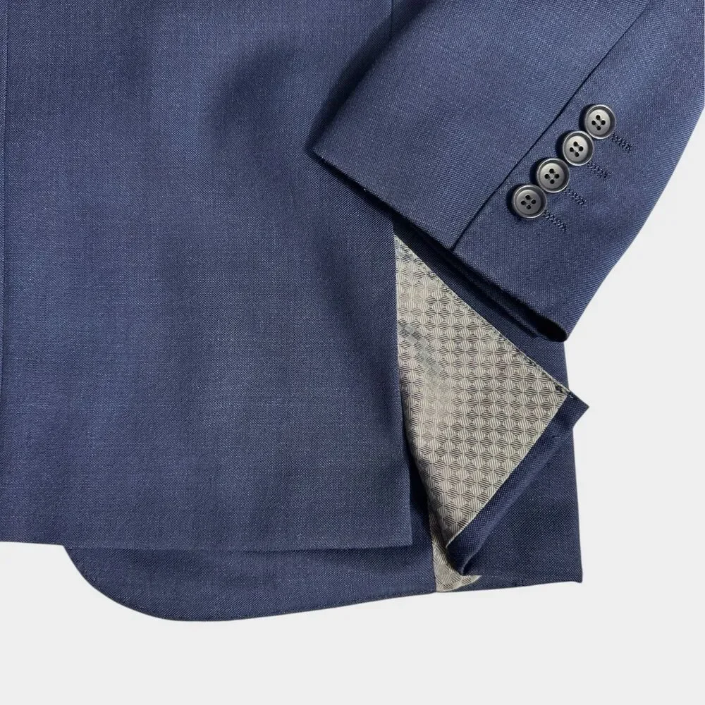 MANTONI Mens Navy Blazer 40R Sport Coat Two Button Suit Jacket Lightweight wool
